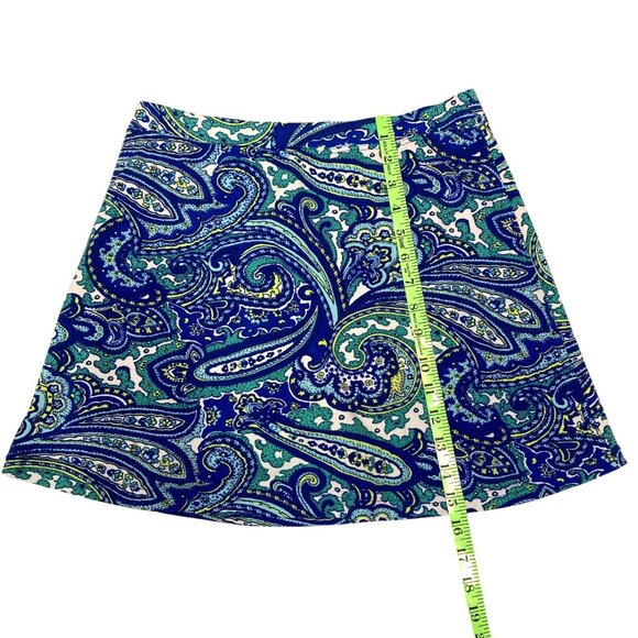 Coolibar Skort Women's M, Blue Paisley Patterned Pull On Sun Protection UPF 50+ - Picture 7 of 9